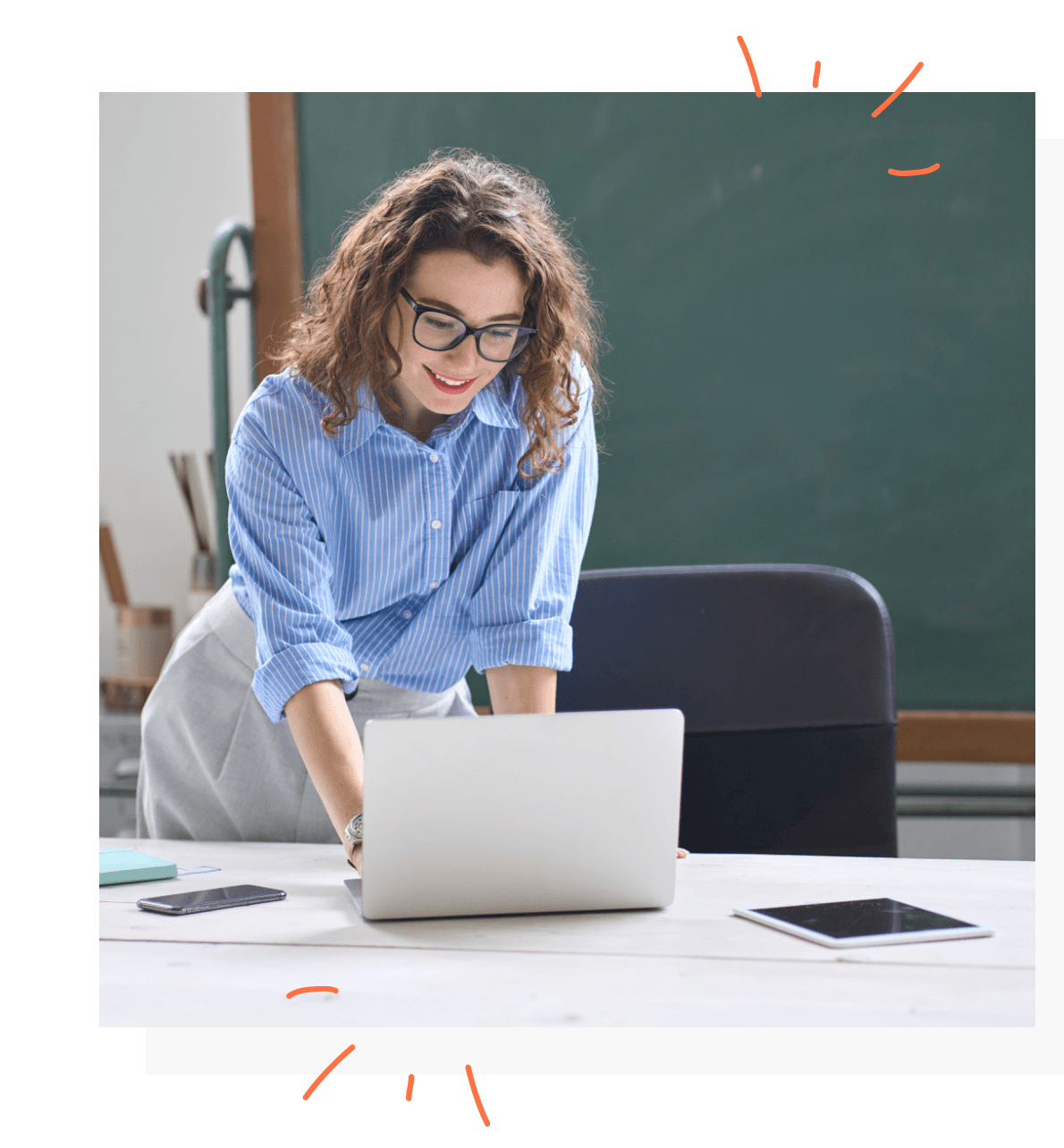 Woman typing on a computer