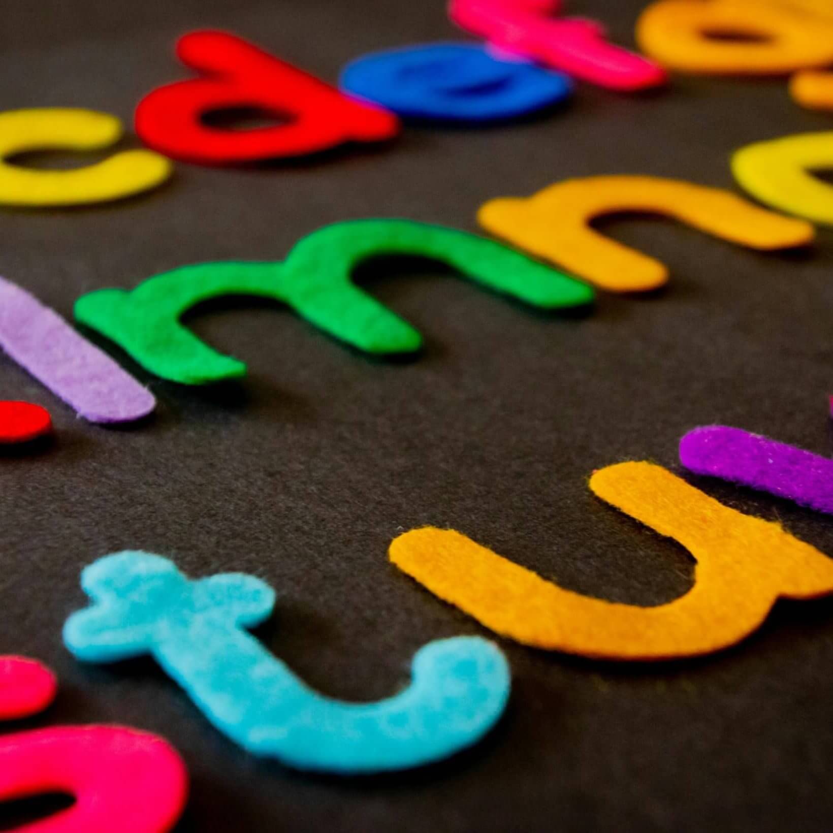 Felt colorful alphabet letters
